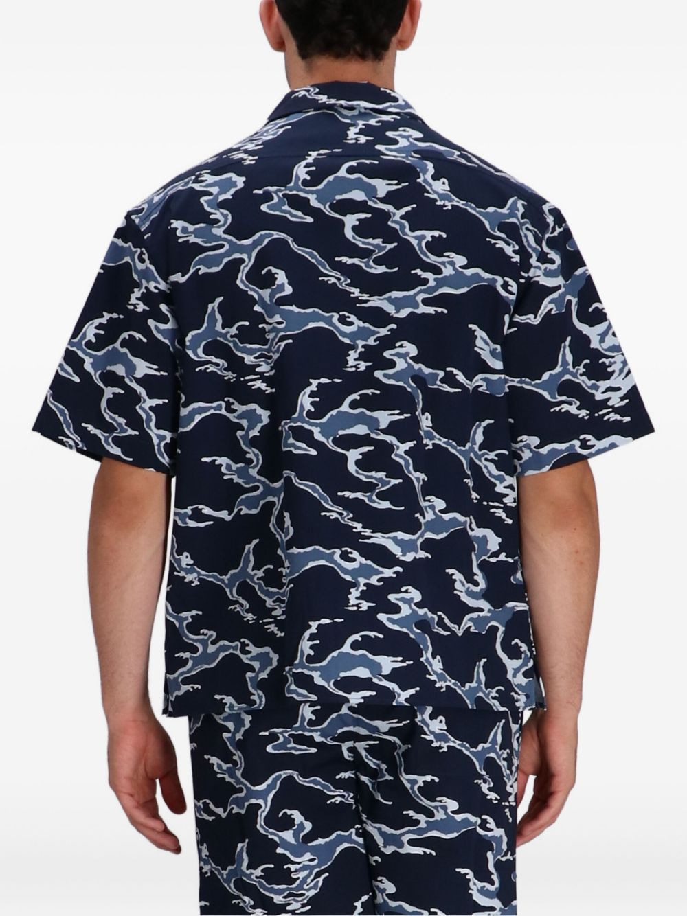 ocean camo-print cotton shorts - 3