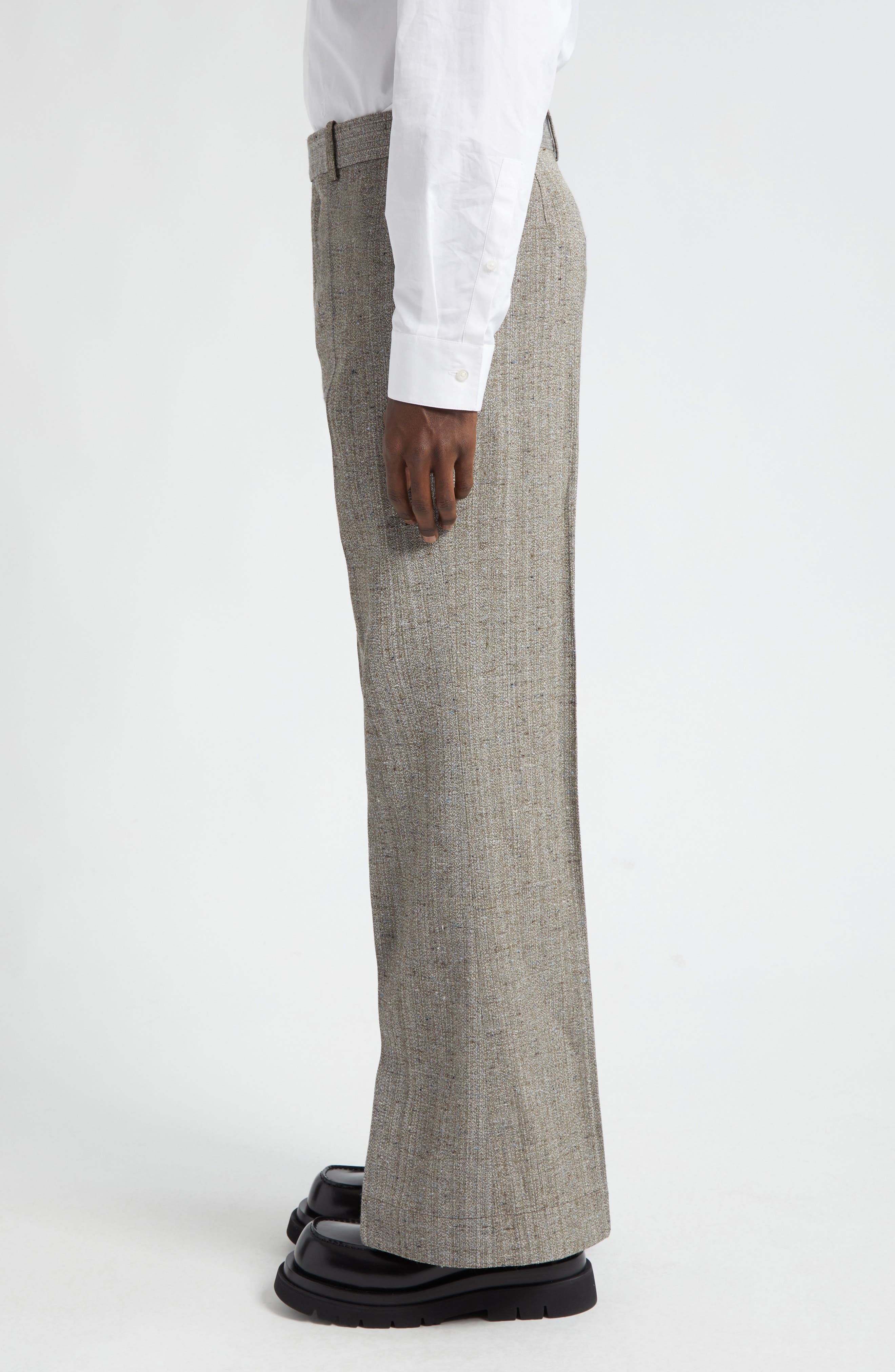 Bottega Veneta Knotted Mélange Trousers in Brown/White/Blue at Nordstrom - 4