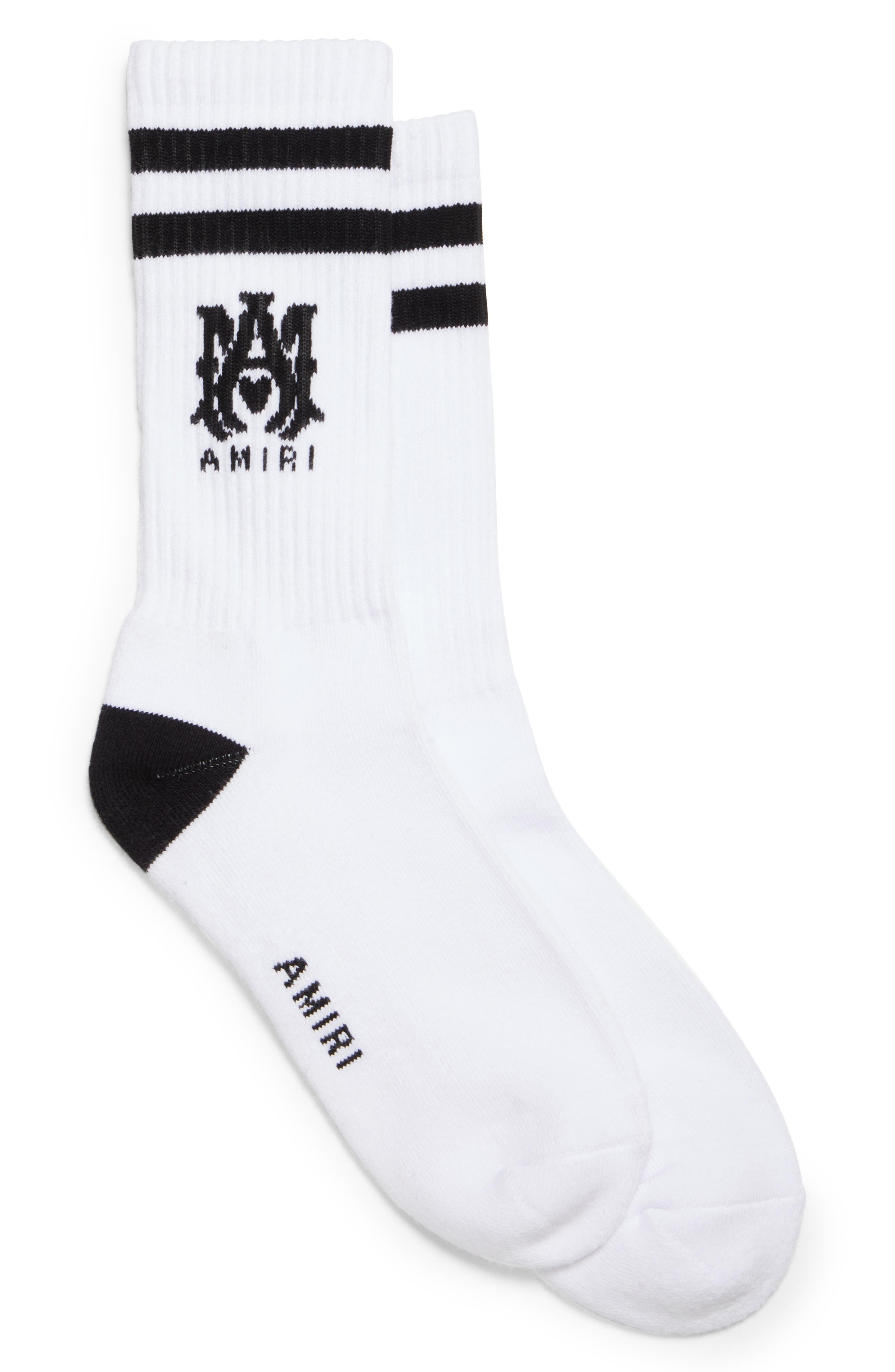 AMIRI M.A. Logo Crew Socks in Black/white at Nordstrom - 1
