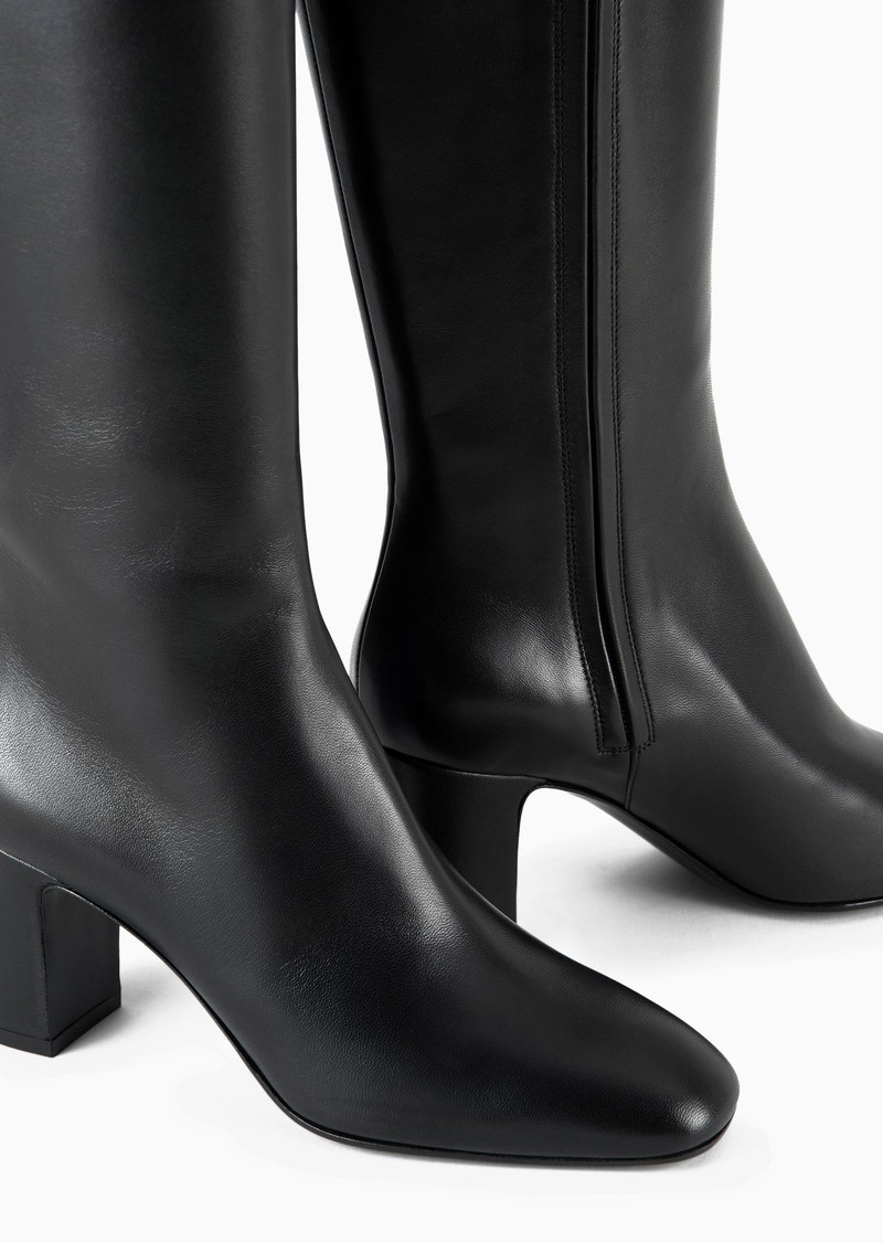 GIORGIO ARMANI Nappa leather high-heeled boots outlook