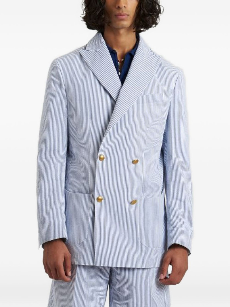 FORTELA Oscar seersucker double-breasted blazer outlook