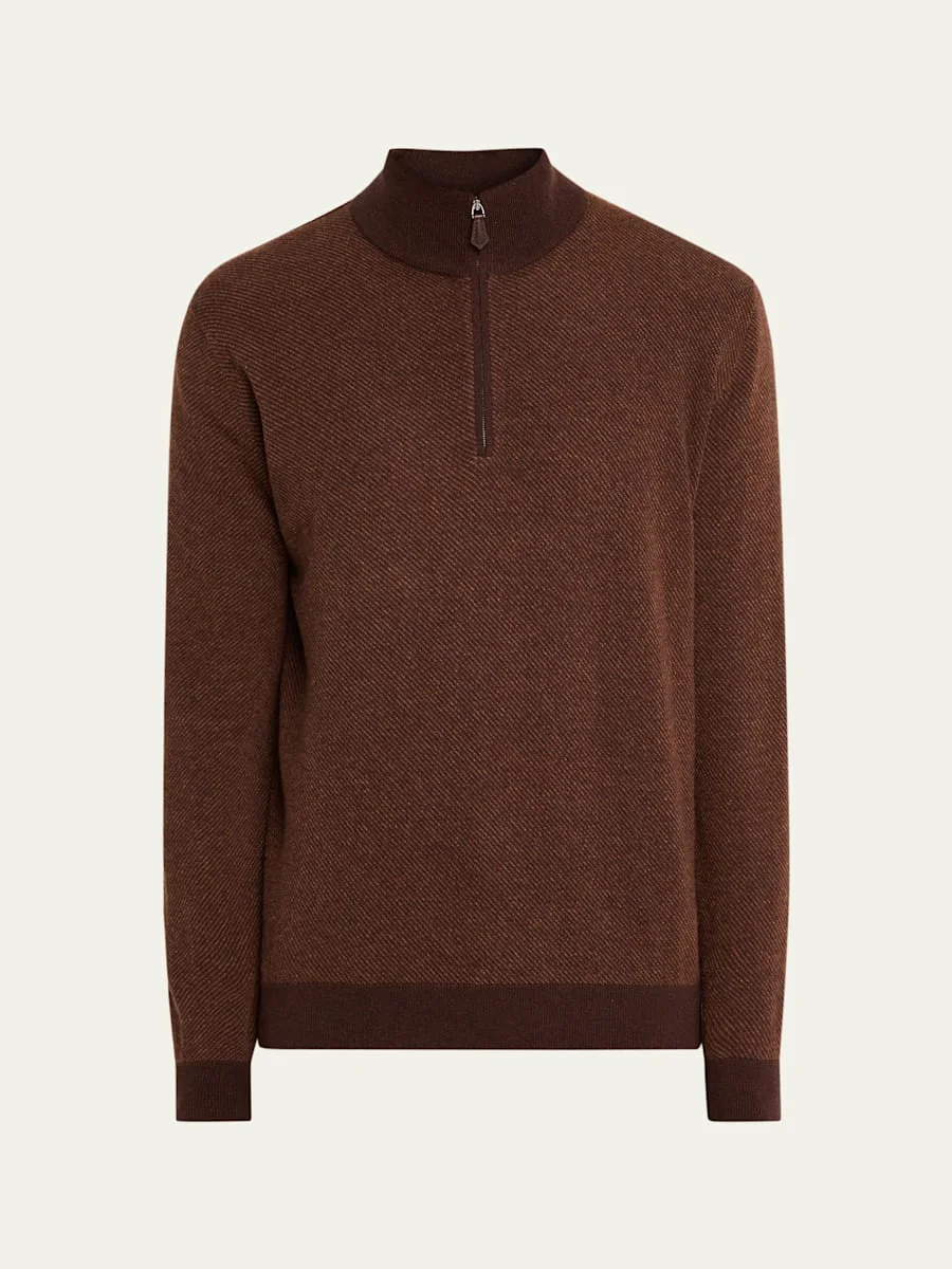Men's Roadster Cashmere Quarter-Zip Sweater - 1