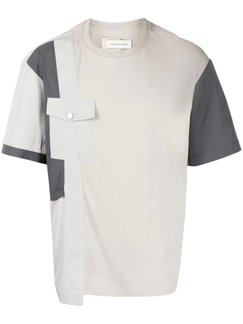 panelled flap-pocket T-shirt - 1