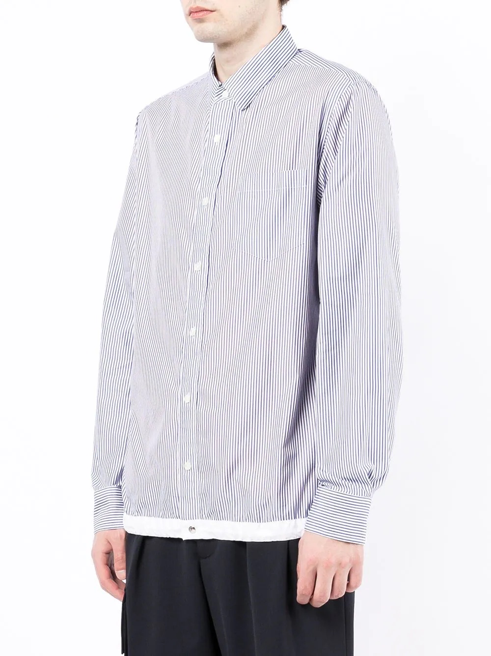 elasticated hem button-up shirt - 3