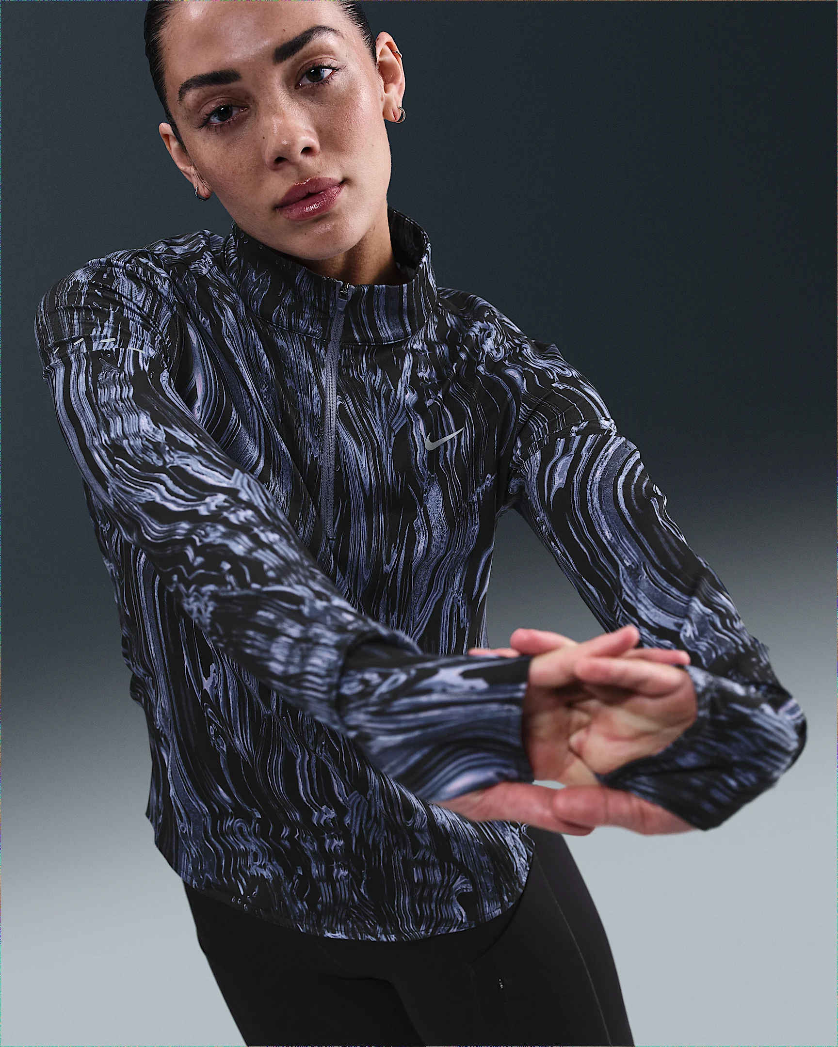 Nike Swift Women's Dri-FIT UV 1/2-Zip Printed Running Top - 1