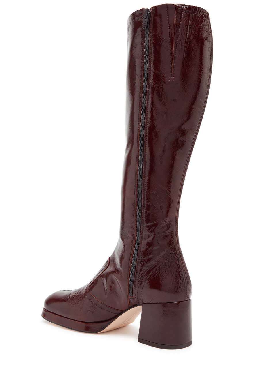 Miista Donna 65 Crinkled Patent-leather Knee-high Boots - 2