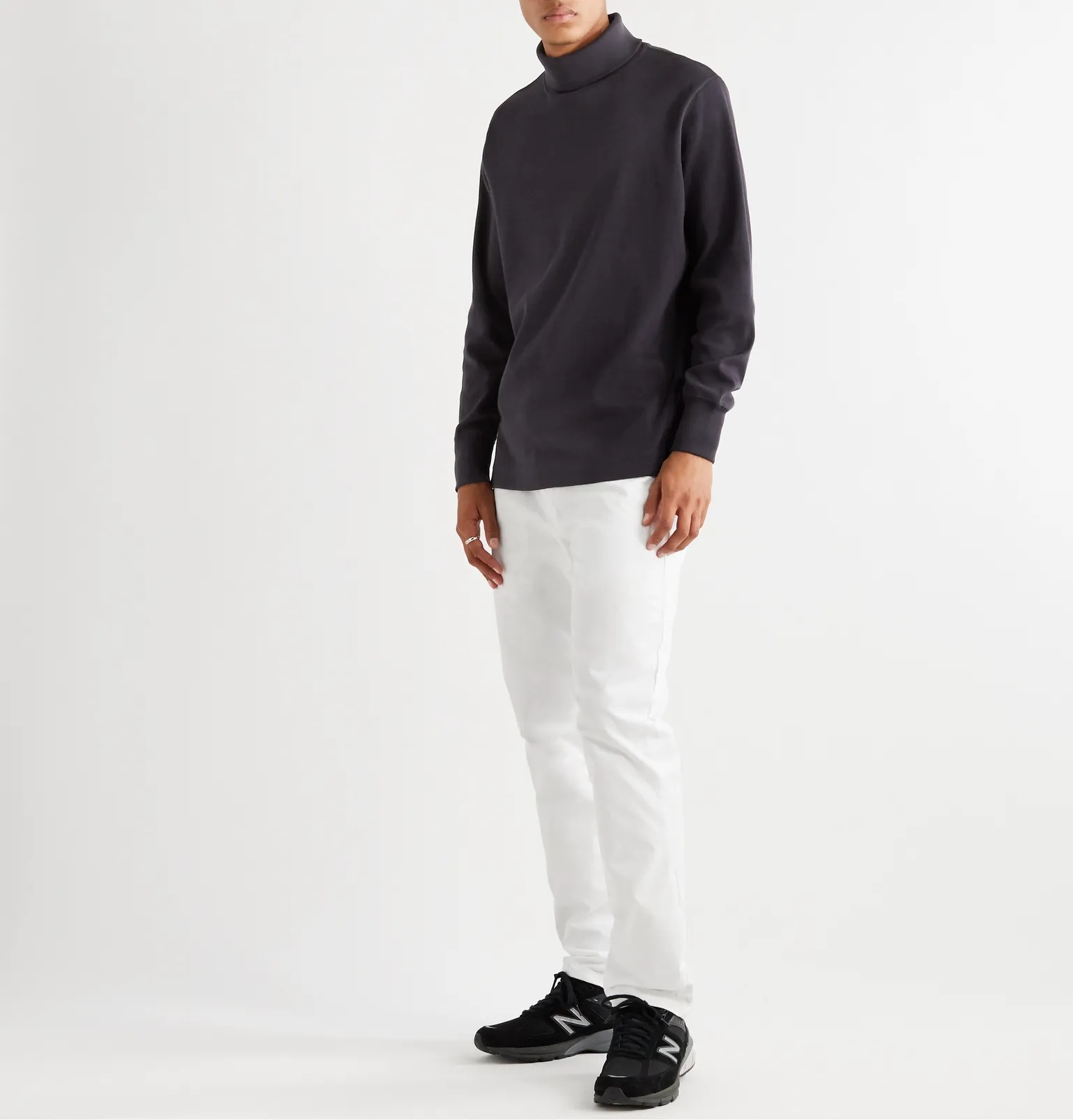 Cotton-Blend Jersey Rollneck T-Shirt - 2