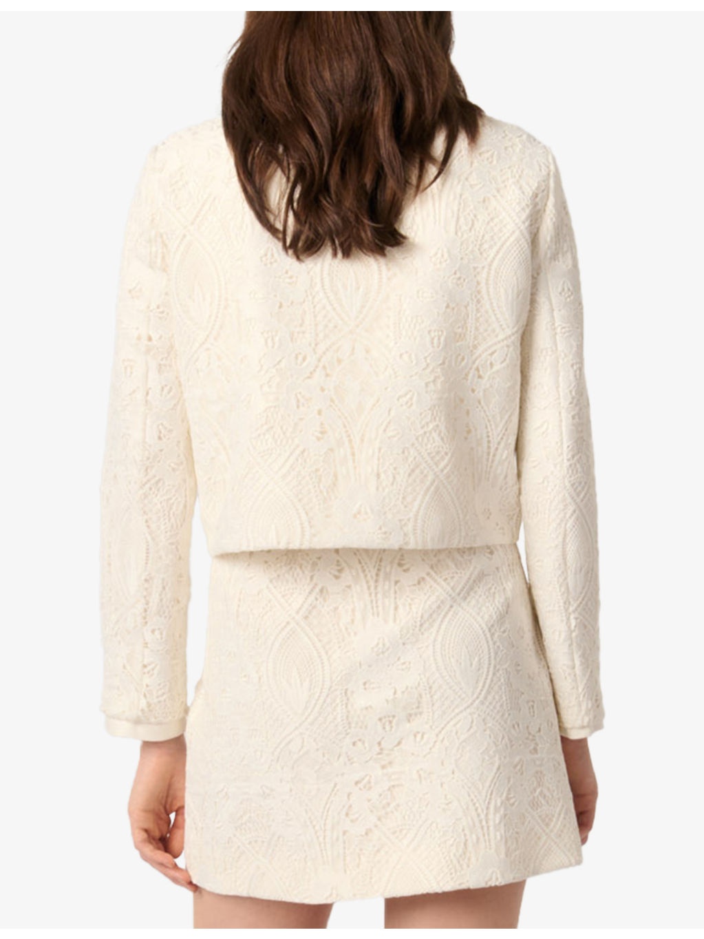 Guipure Cropped Woven Jacket - 4
