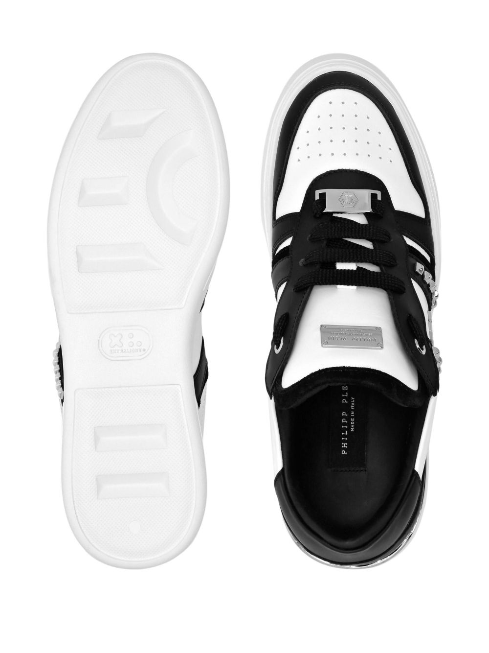 studded panelled low-top sneakers - 3
