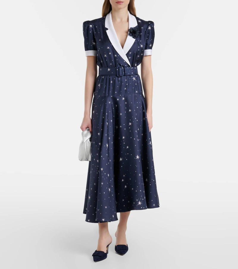 RODARTE Printed silk twill midi dress outlook