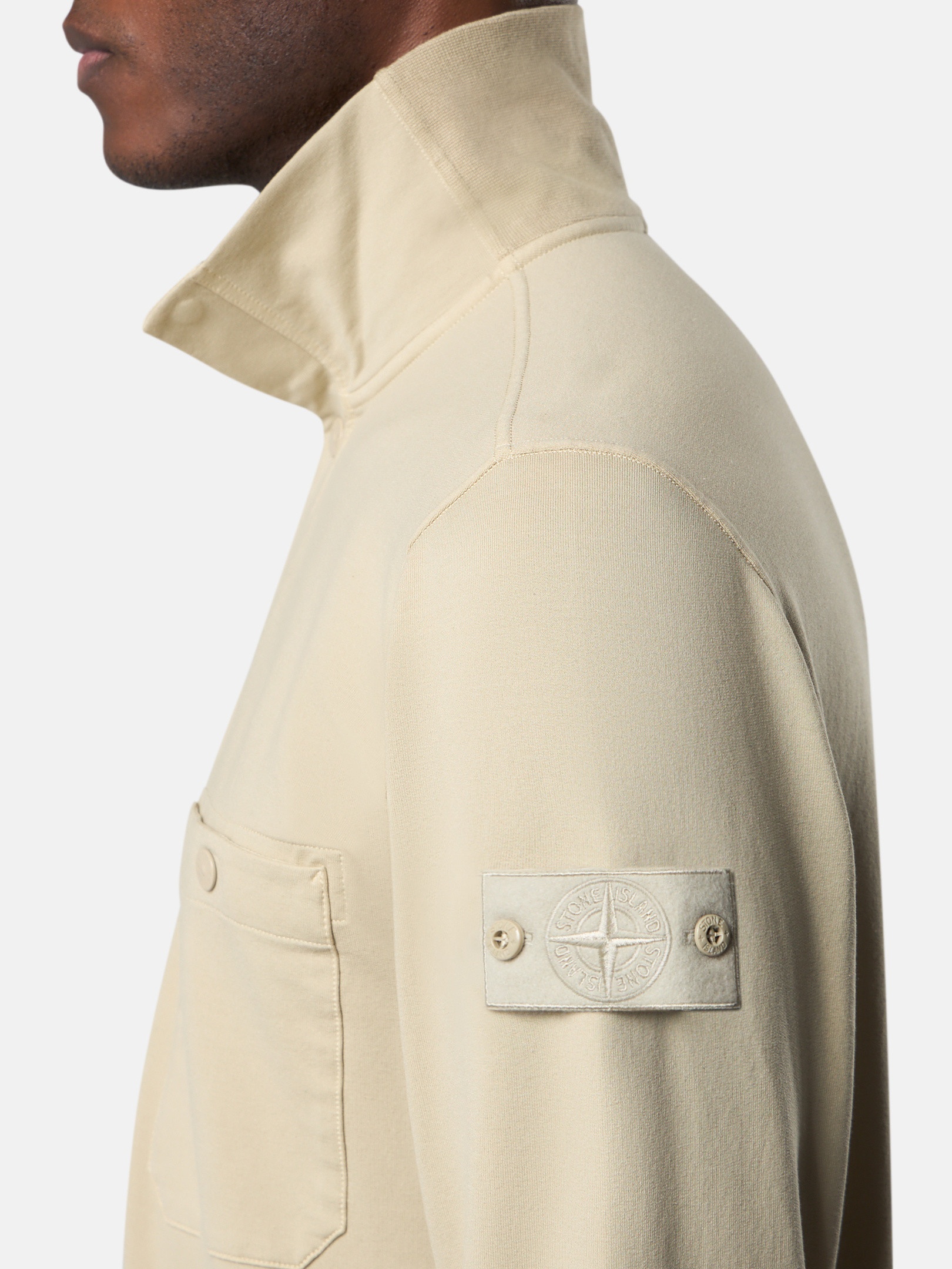 6100013 COTTON STRETCH FLEECE_STONE ISLAND GHOST - 3