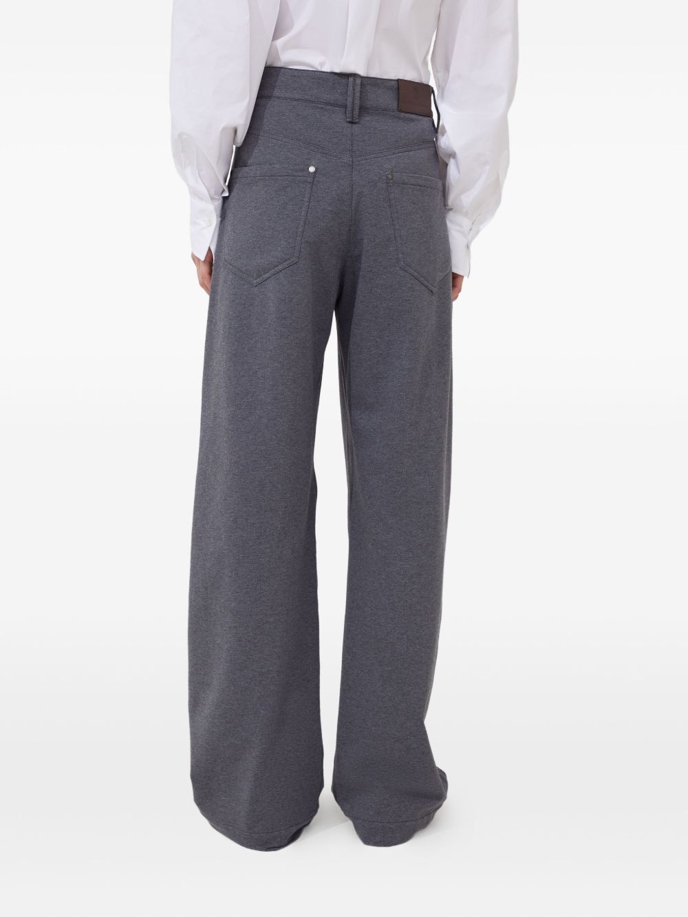 pocket-detail stretch-cotton trousers - 4
