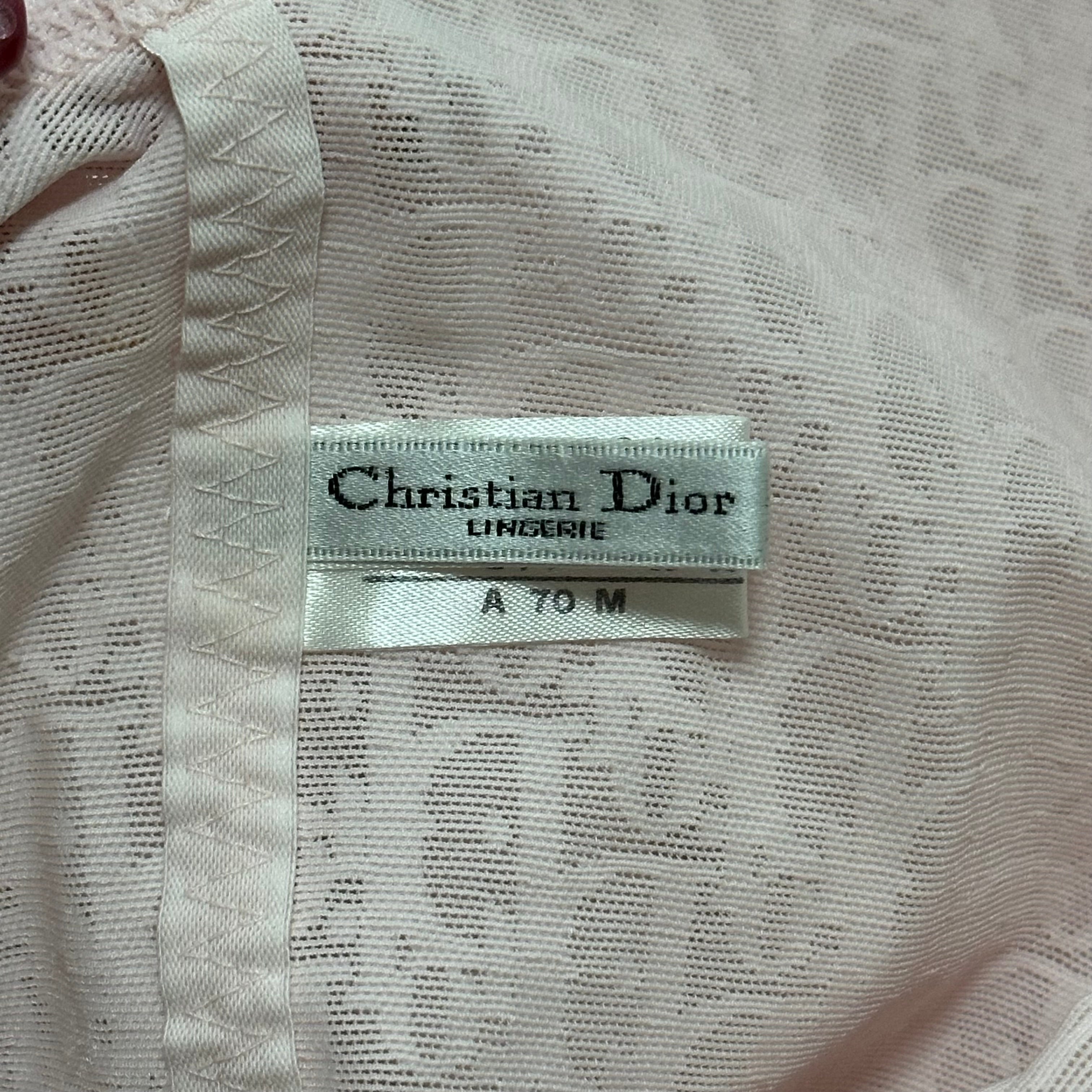 CHRISTIAN DIOR "DIOR" Logo Trotter Sheer Bodysuit - 6