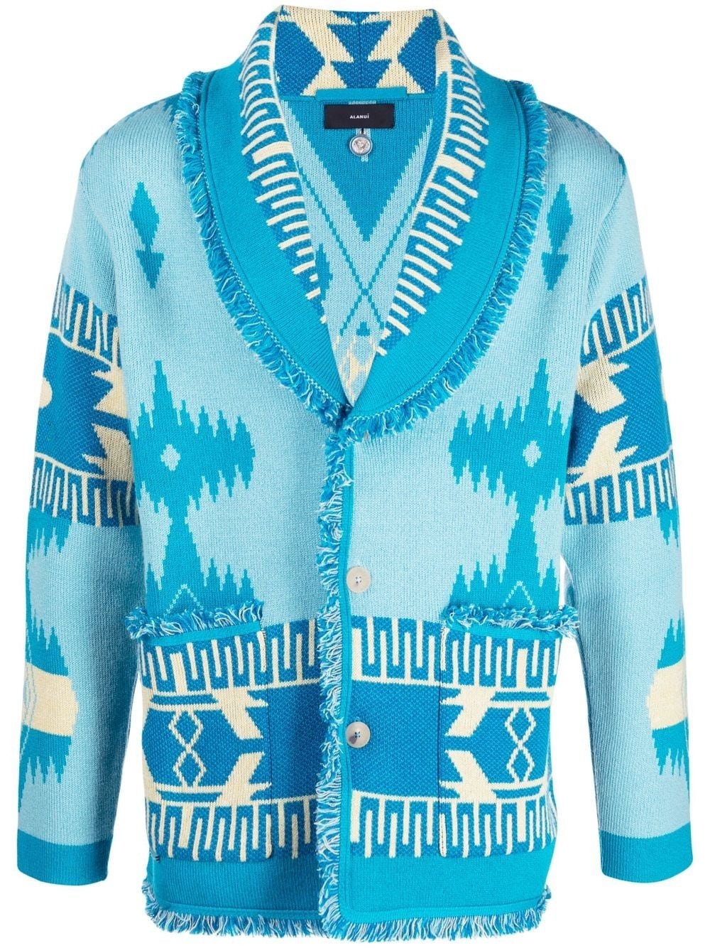 cotton-linen jacquard cardigan - 1