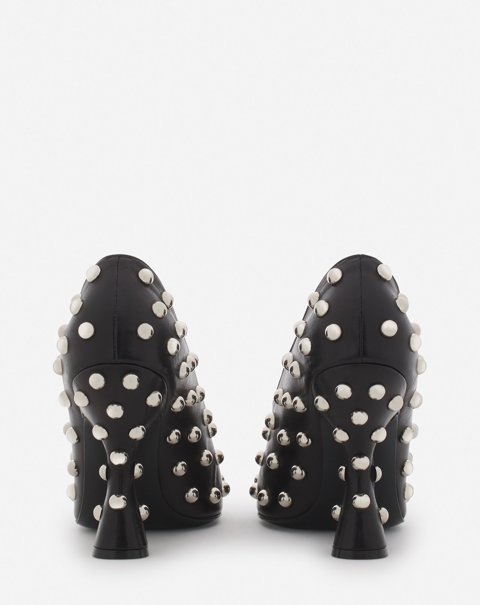 STUDDED MUSE LEATHER PUMPS - 4
