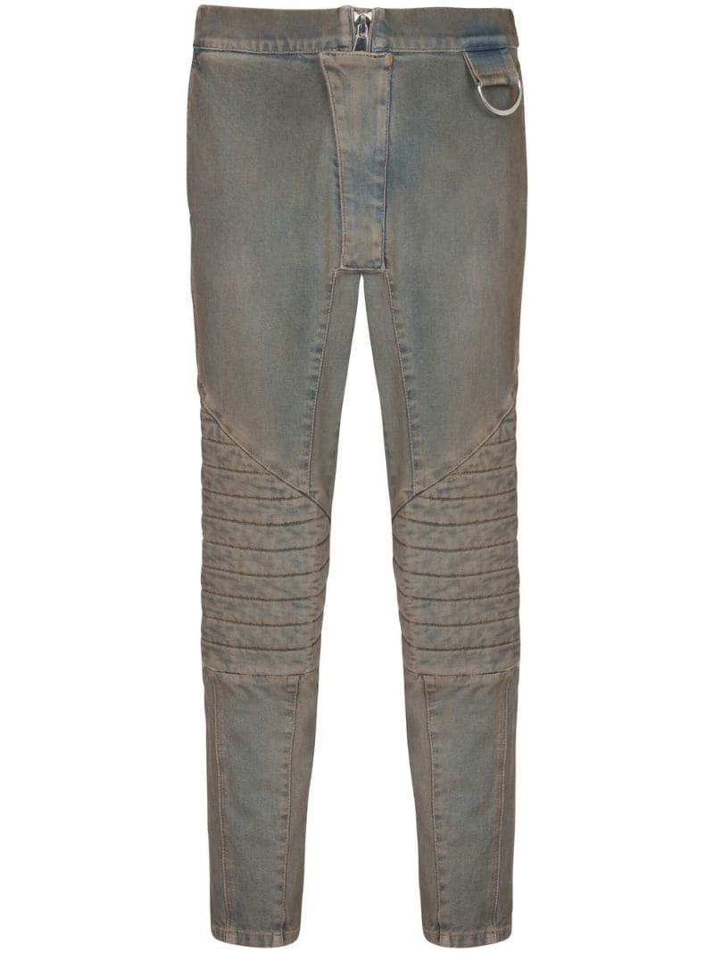 Farfetch Grey Balmain Jeans Balmain Biker Mid-rise Skinny Jeans