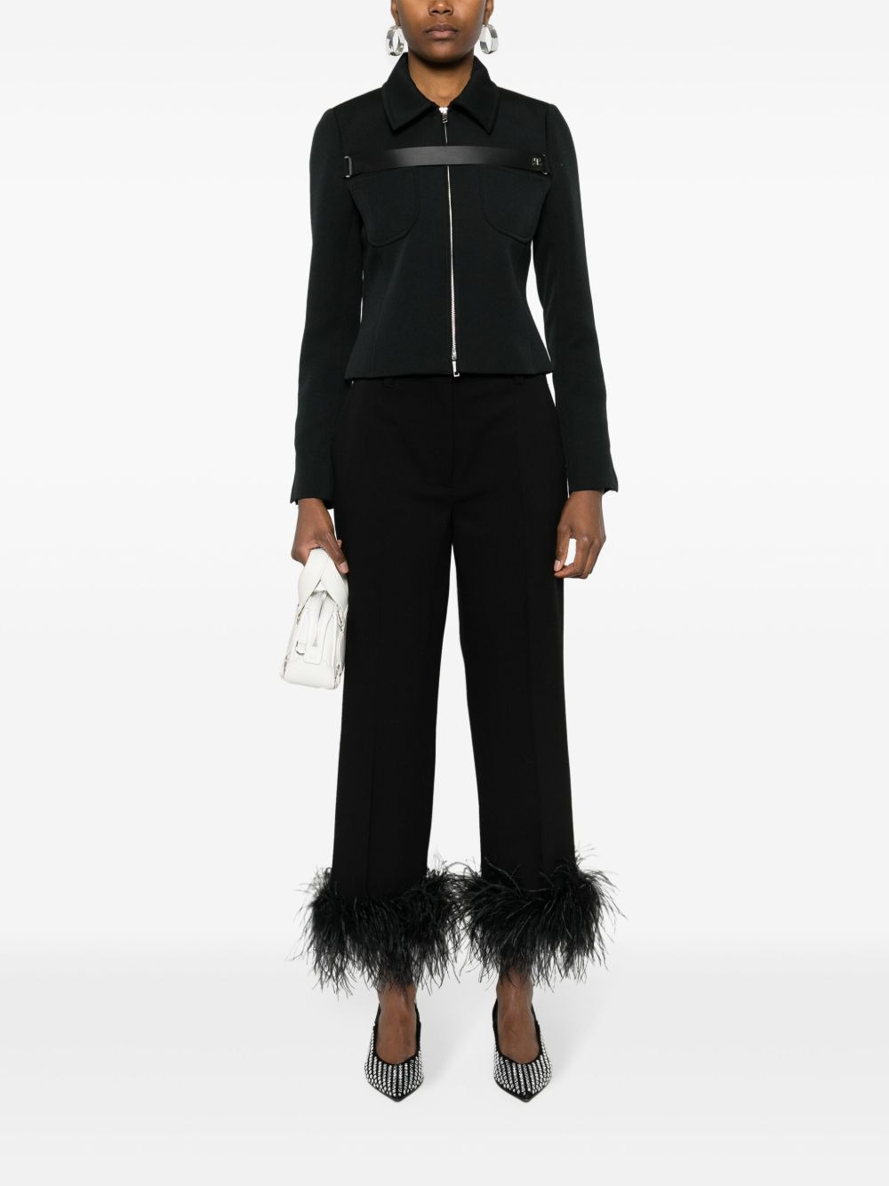 feather-trimmed trousers - 2