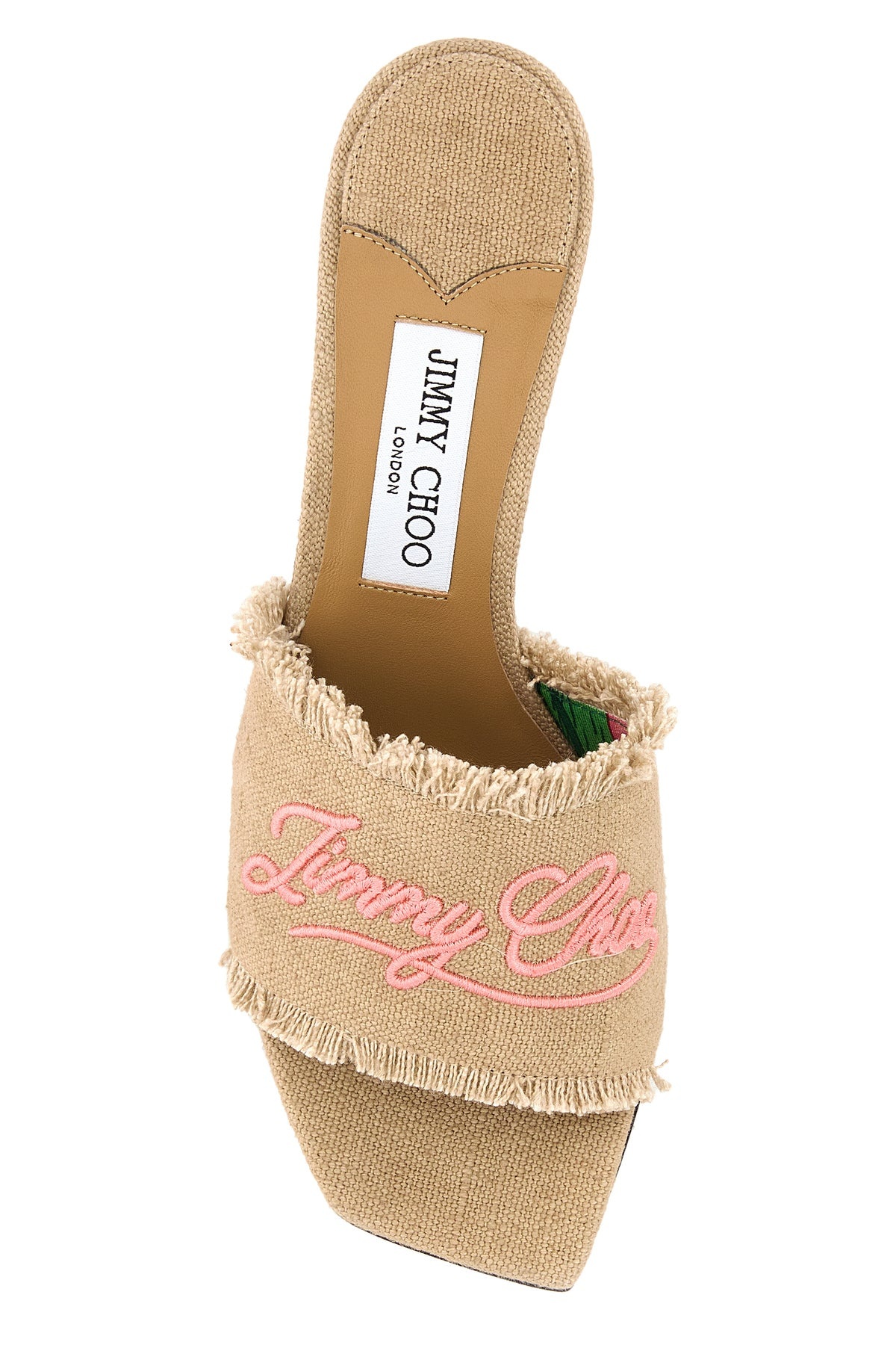 Beige fabric Alexia 70 mules - 4