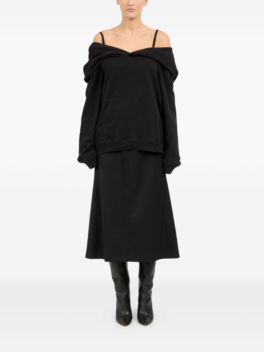 off-shoulder cotton sweatshirt - 2
