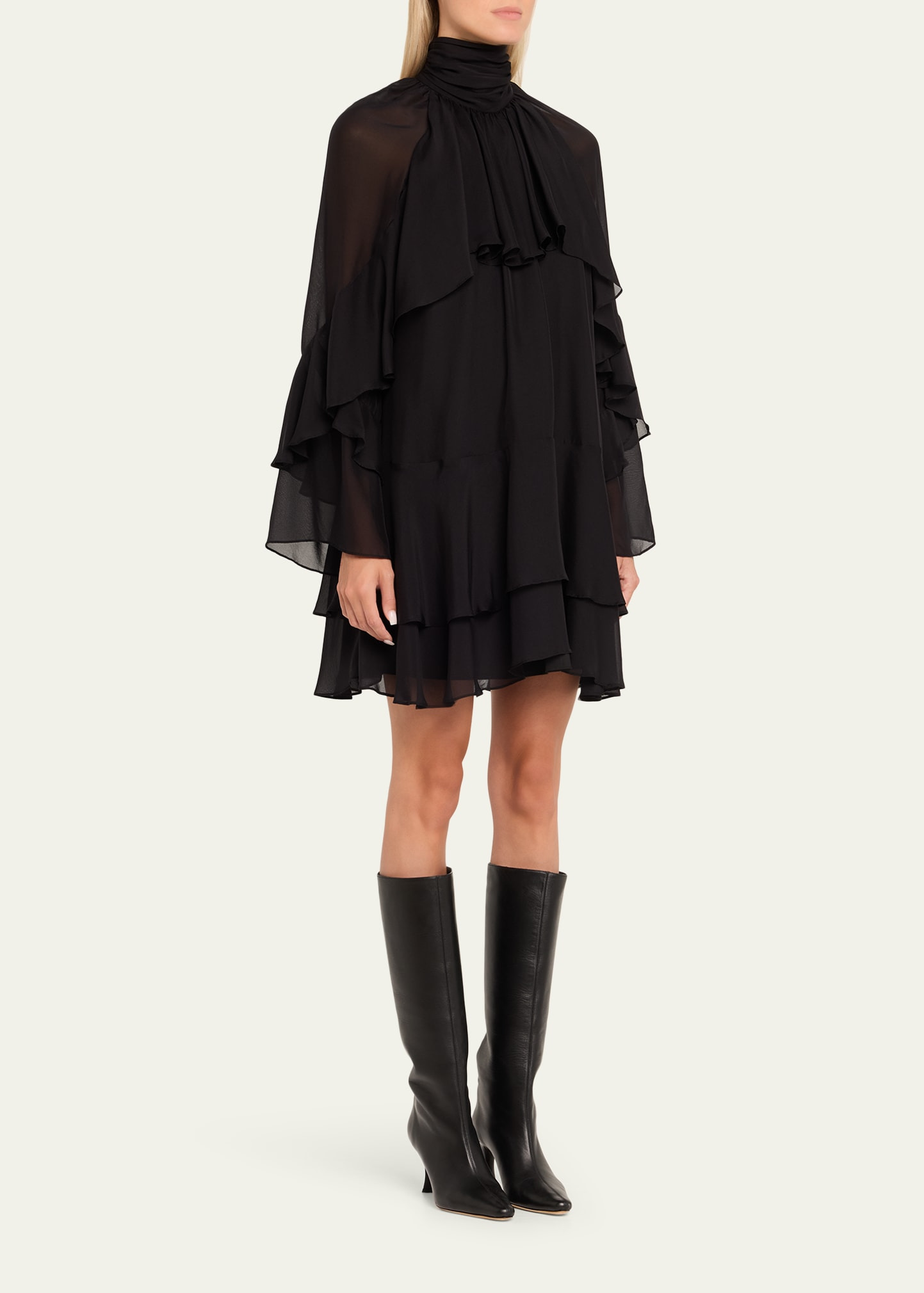 Adlington Ruffled Chiffon Mini Dress - 4