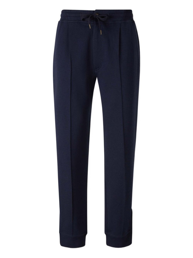 zip-detail cotton trousers 1