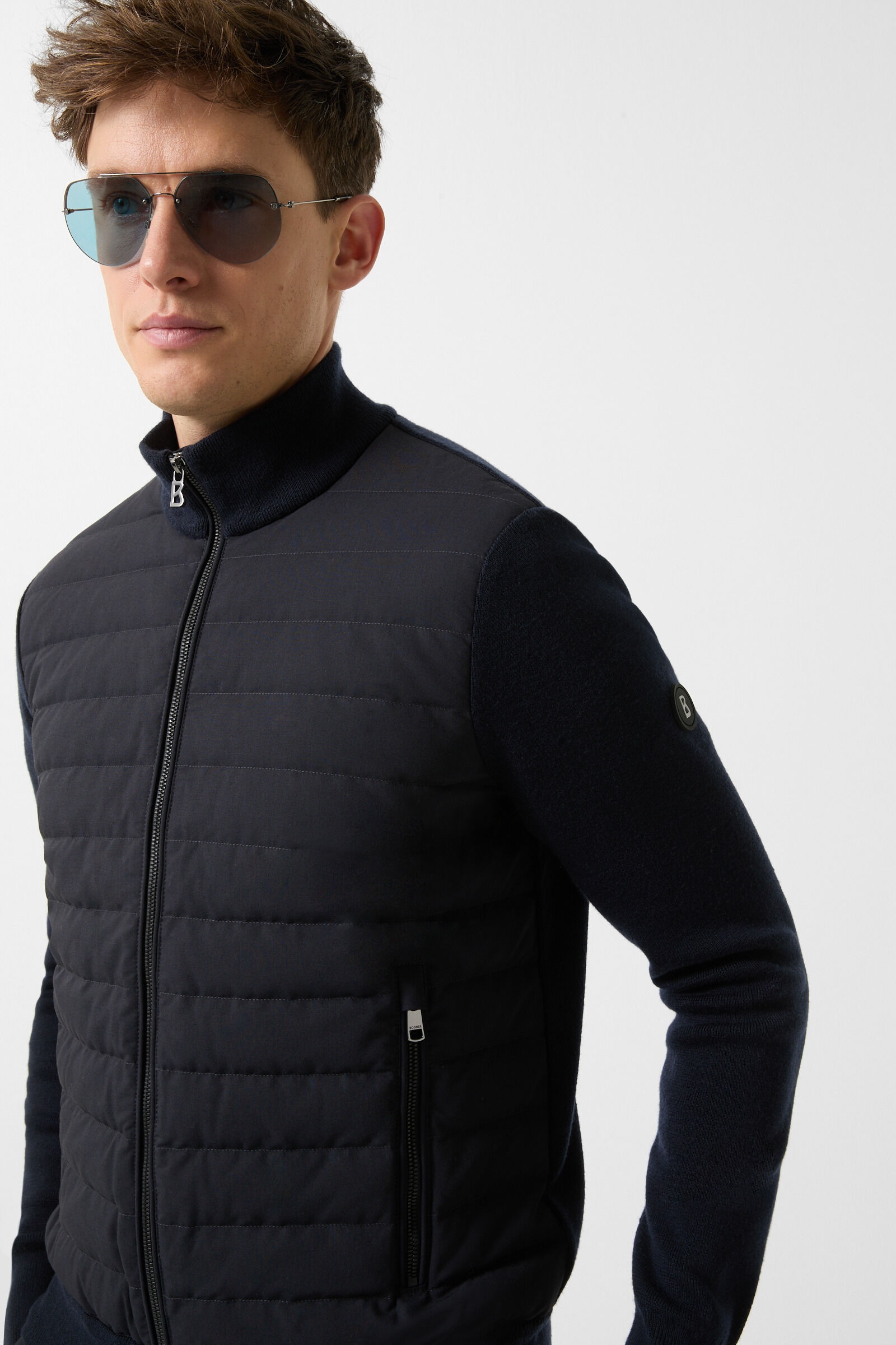 Zisco Hybrid knit jacket in Navy blue - 4