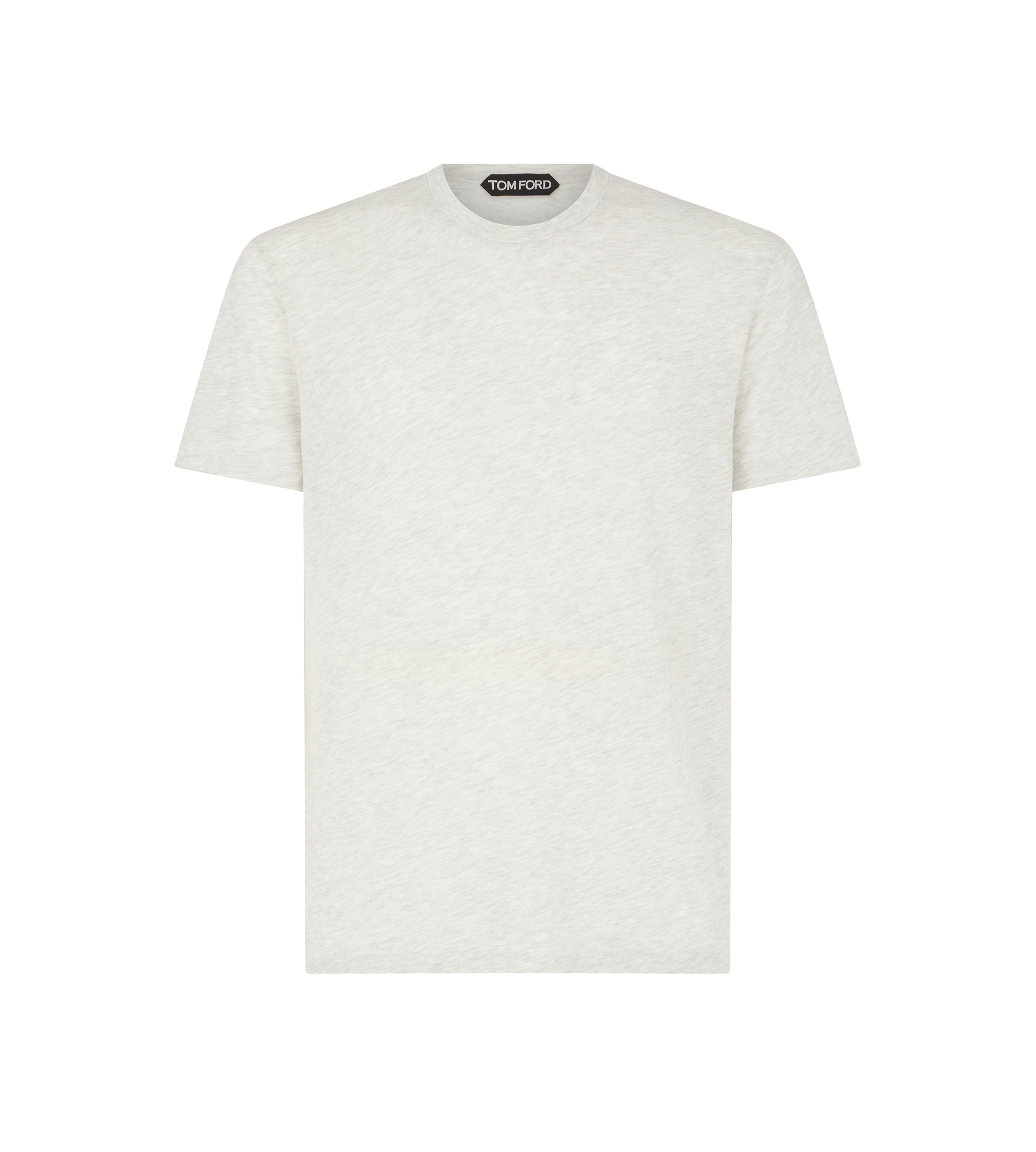 COTTON BLEND MELANGE CREW NECK T-SHIRT - 1