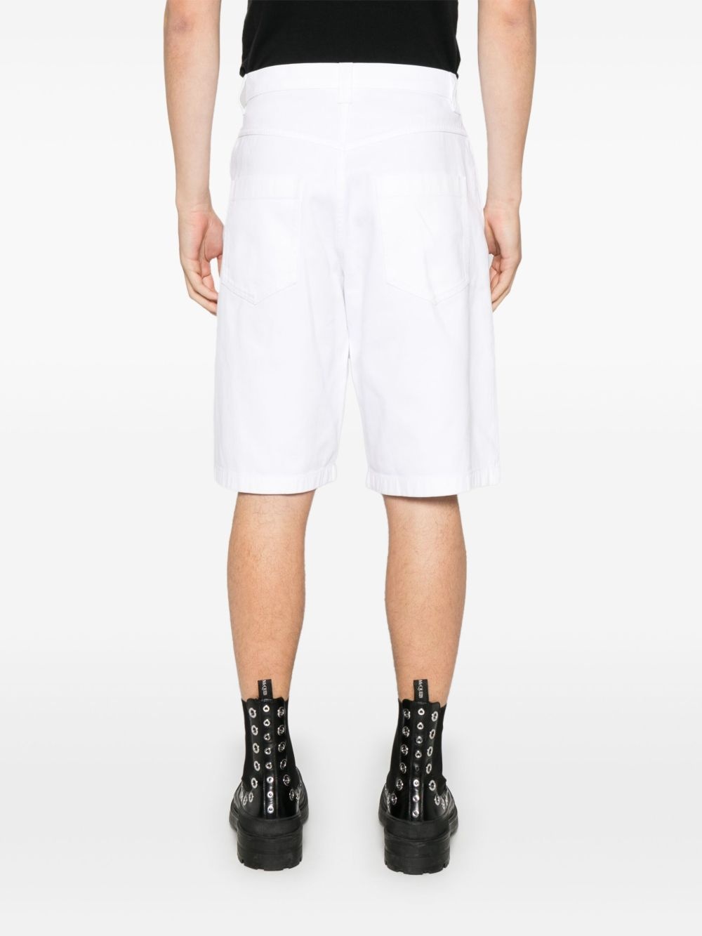 embroidered-logo denim shorts - 4