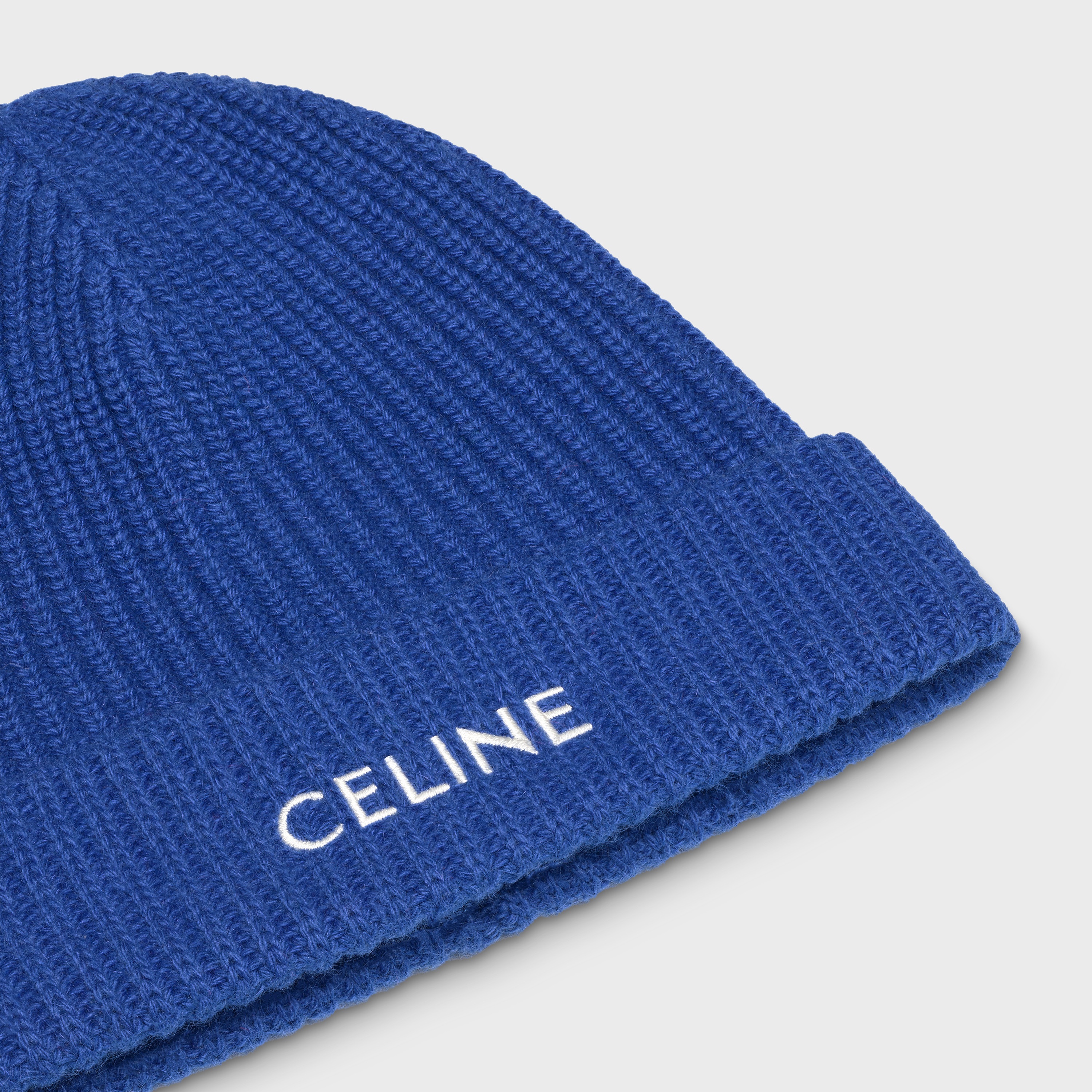 CELINE-EMBROIDERED BEANIE IN WOOL AND ANGORA - 3