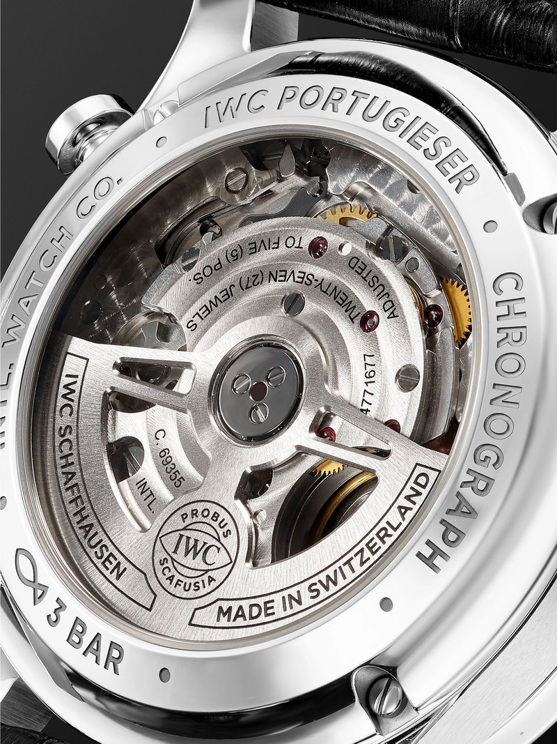 Portugieser 자동 크로노그래프 41mm 스테인레스 스틸 및 Alligator 시계, Ref. No. IW371606 3
