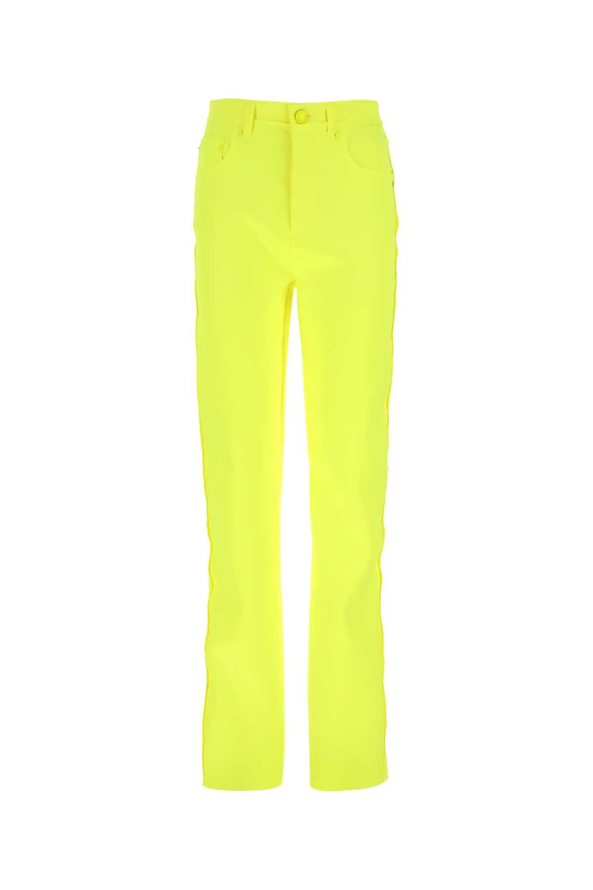 Sportmax Women Fluo Yellow Satin Egemone Pant - 1