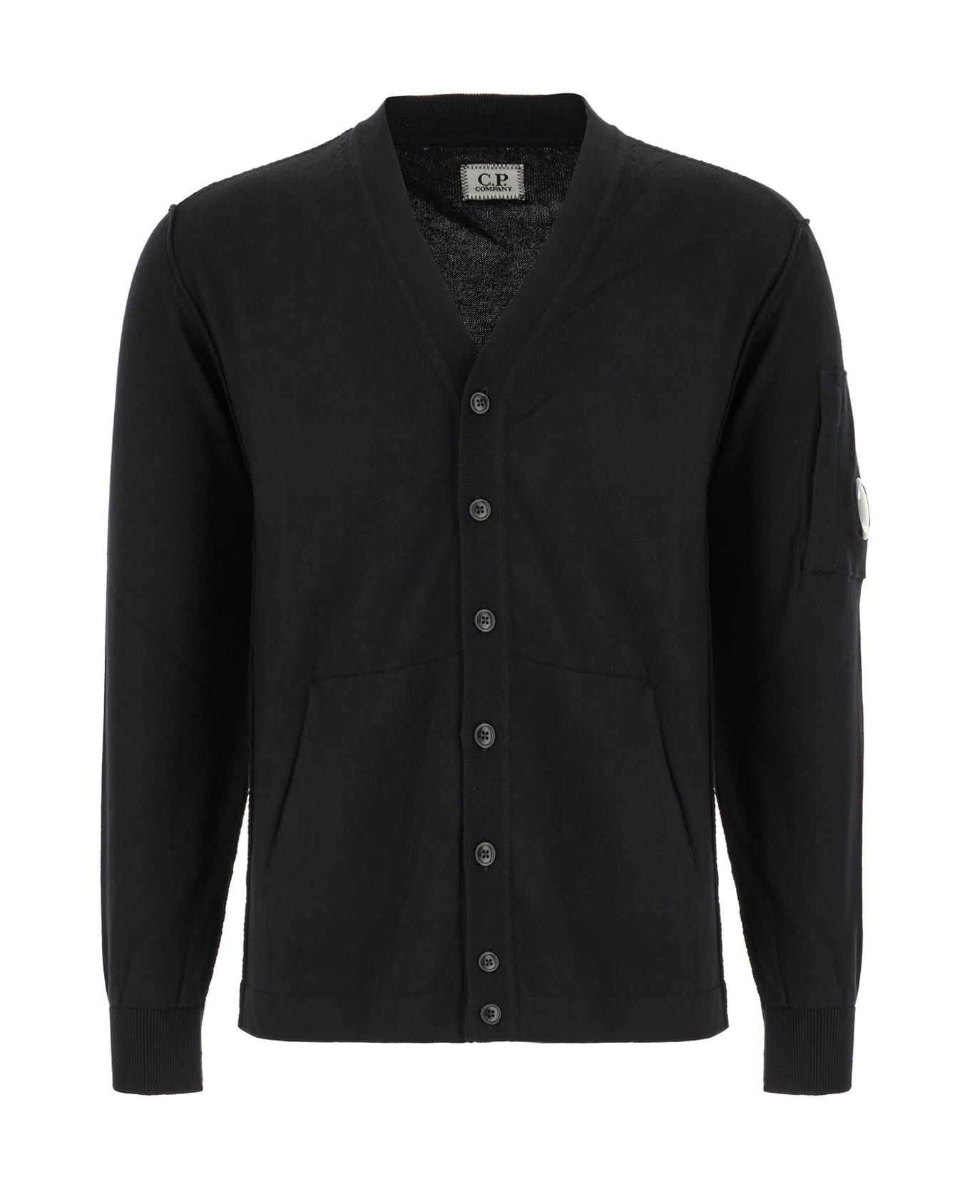 Black Cotton Cardigan - 1