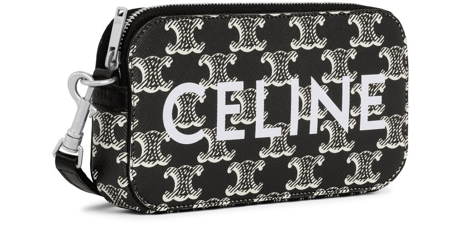 Horizontal pouch  in Triomphe canvas two-tone with print - 2