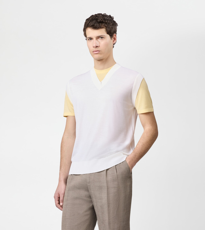 T-SHIRT IN WOOL JERSEY - WHITE 3