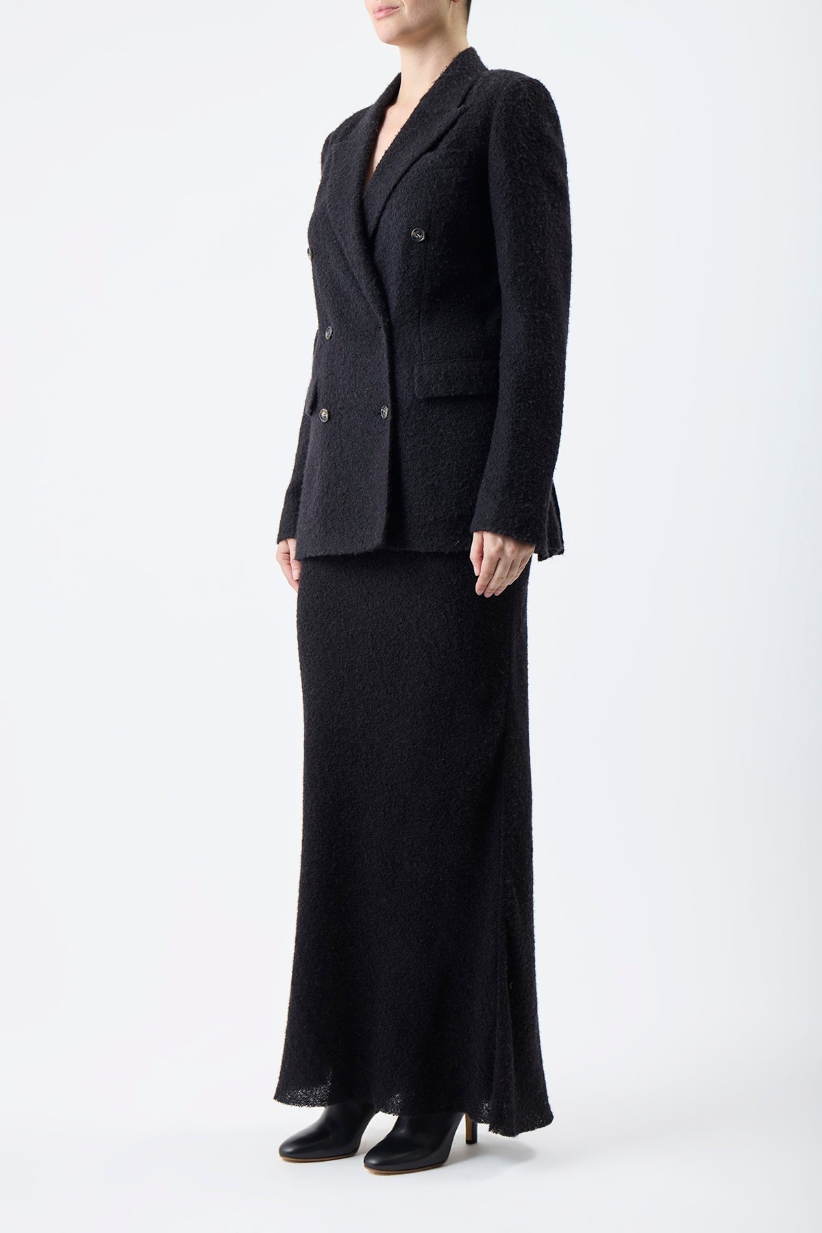 Amergin Jacket in Black Boucle Gauze - 3