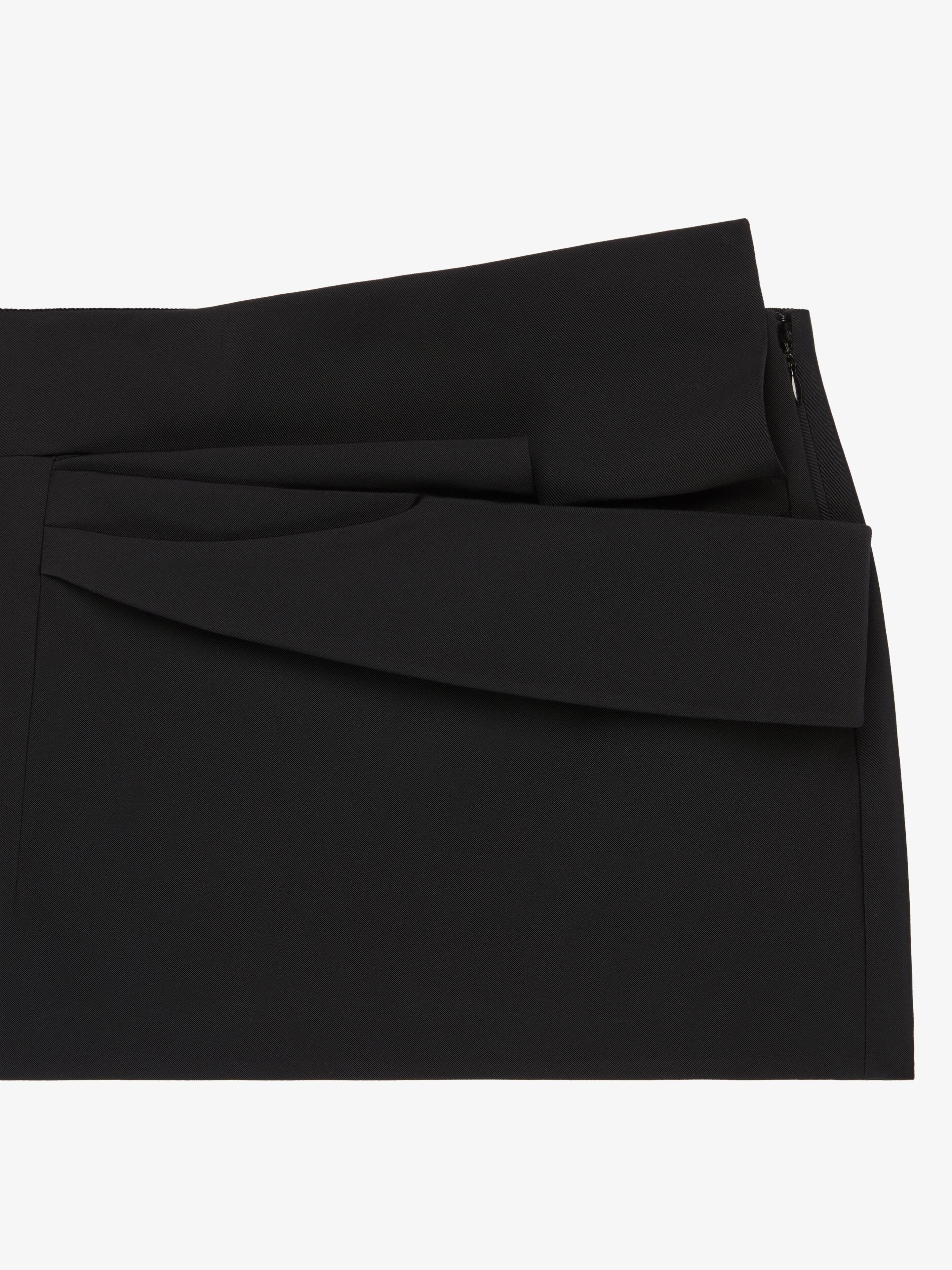 MINI SKIRT IN COTTON WITH DRAPED DETAIL - 5