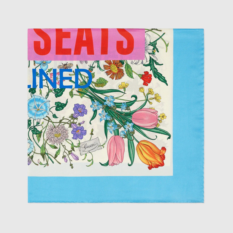 GUCCI Gucci 100 Flora print twill carré outlook