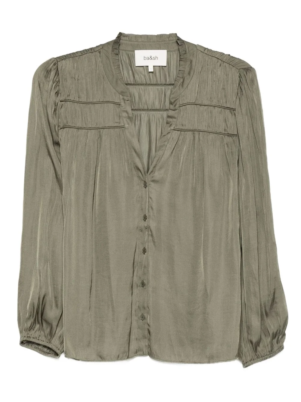 Cess pleated button-up blouse - 1