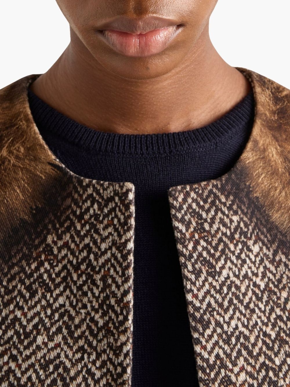 single-breasted printed jacket - 4