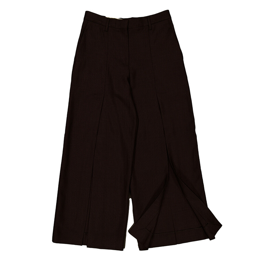 Burberry Wide-Leg Slit-Detail Trouser, Brand Size 8 (US Size 6) - 2