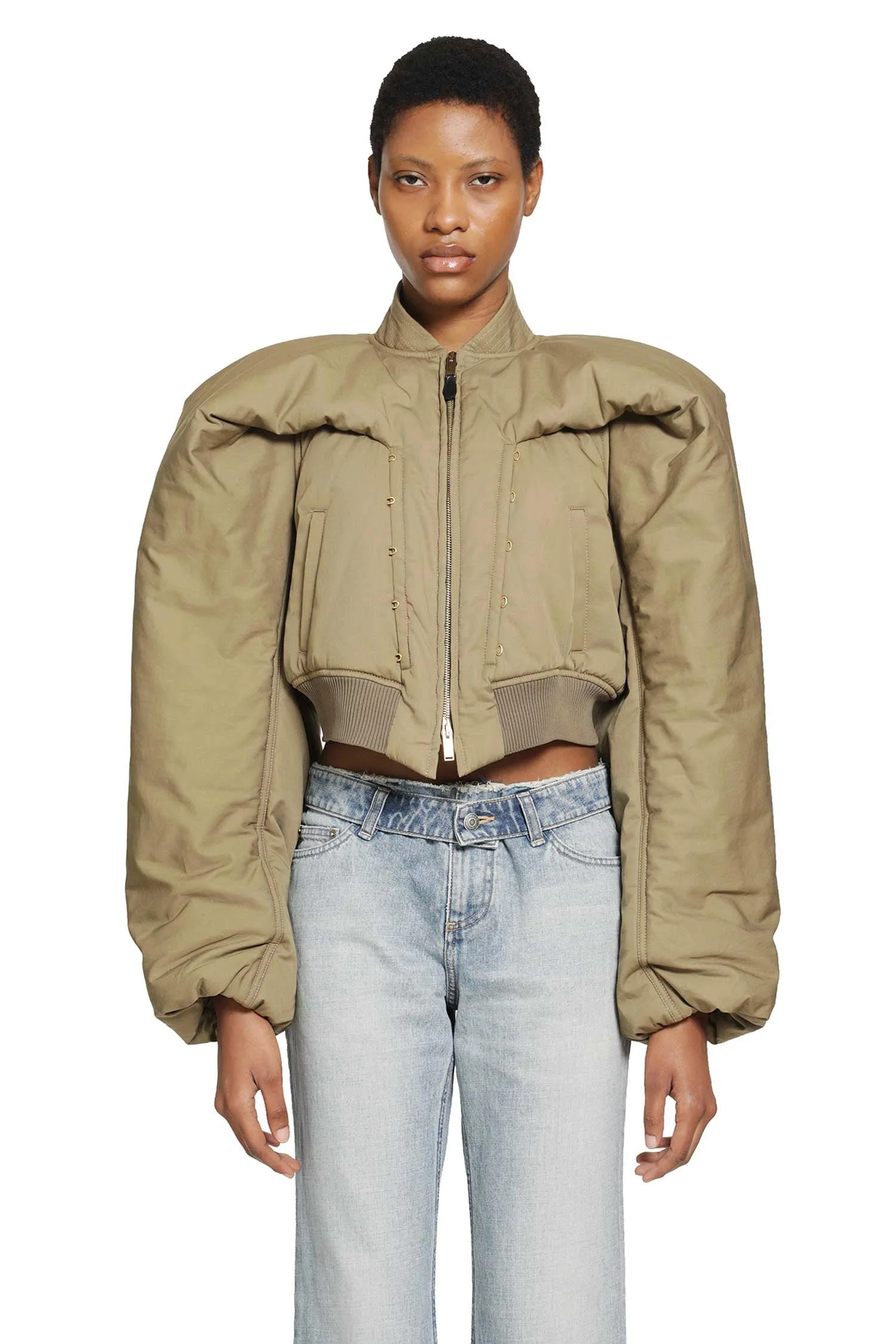 Cropped Bomber Jacket - 1