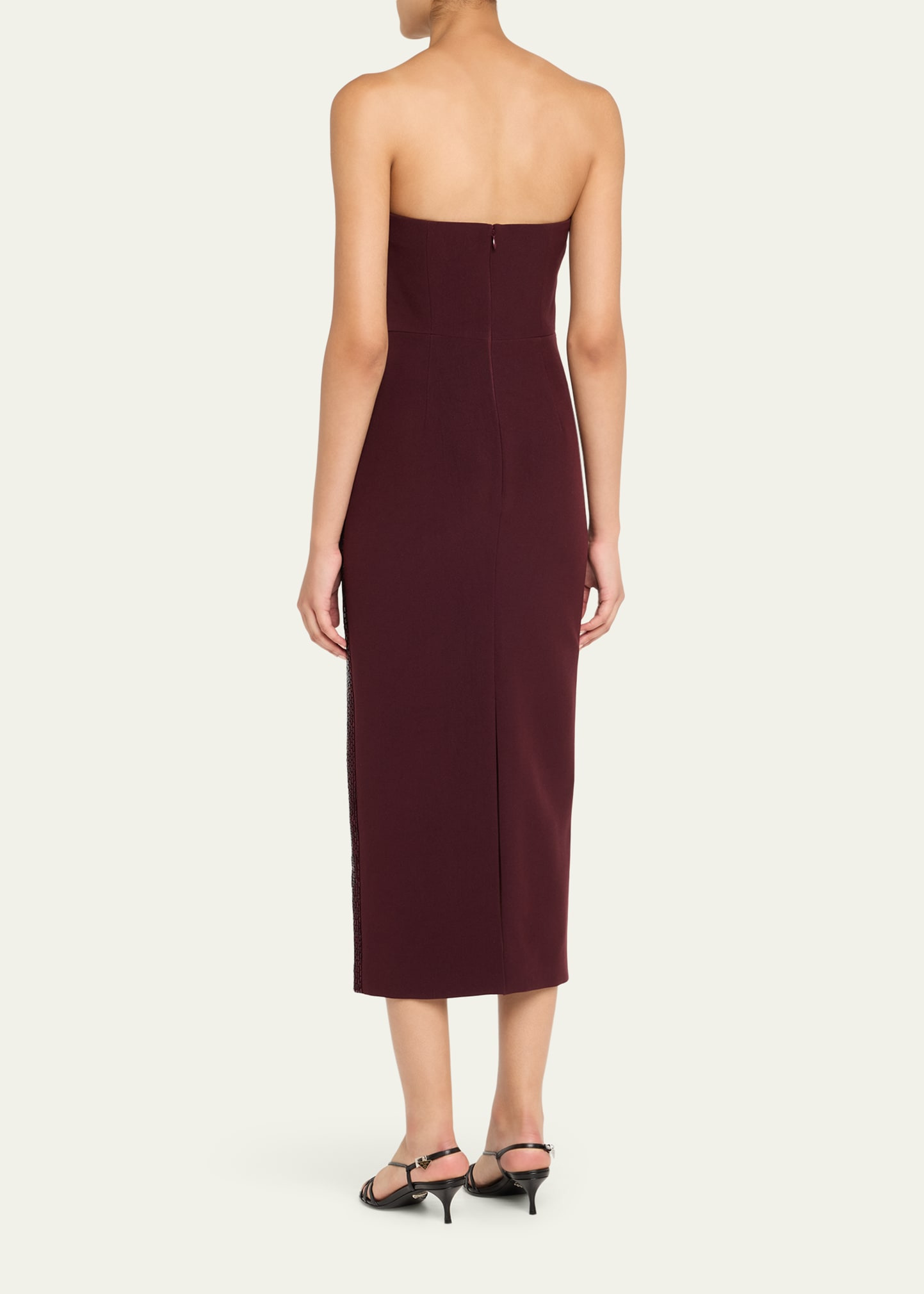 Diagonal Draped Diamante Midi Dress - 3