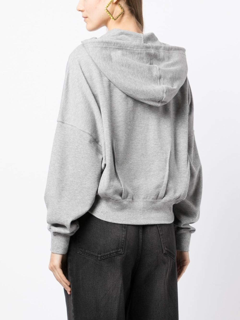 text-print zip-up hoodie - 4