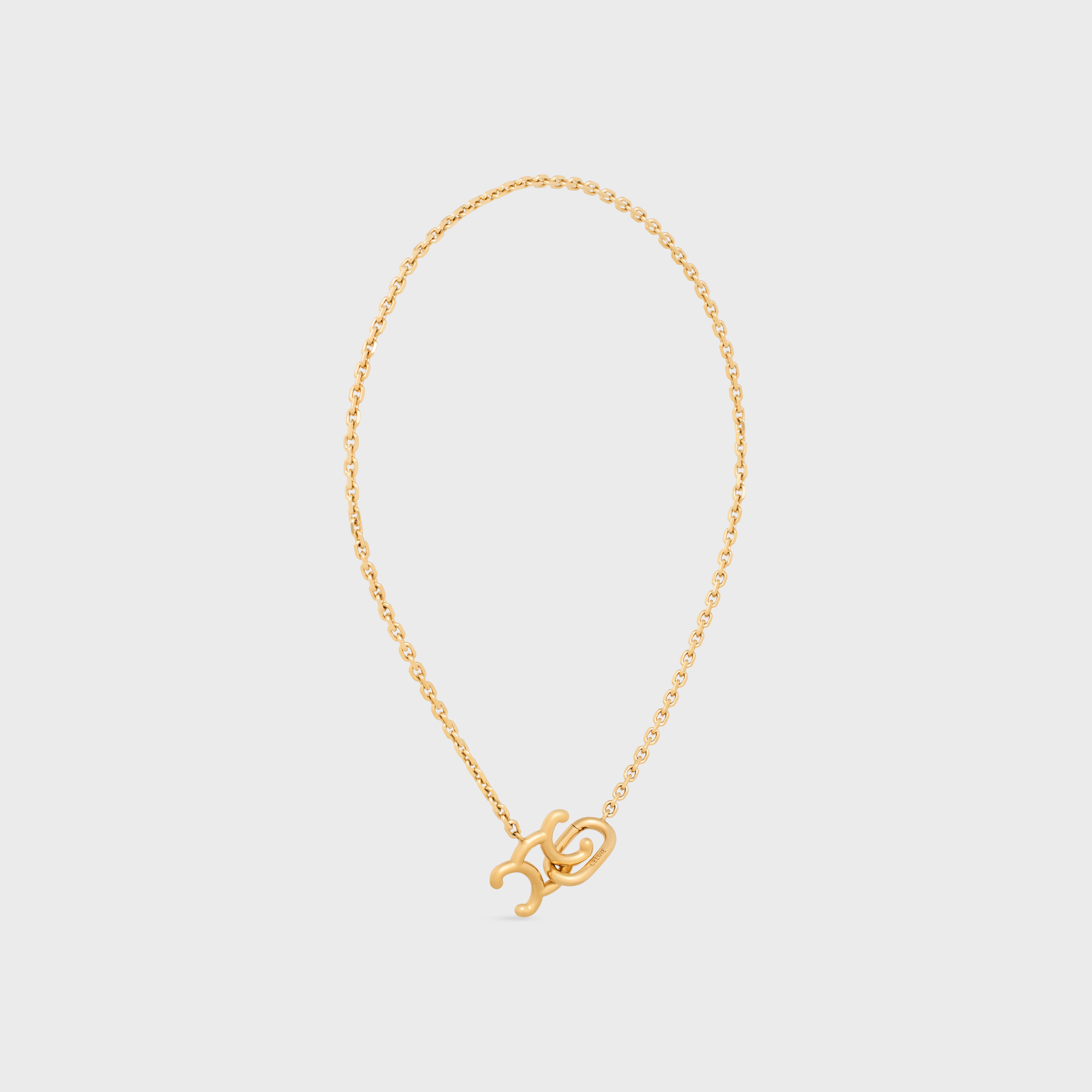 Triomphe Lock Necklace in Brass with Gold Finish - 3