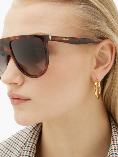 CELINE Flat-top tortoiseshell-acetate sunglasses outlook