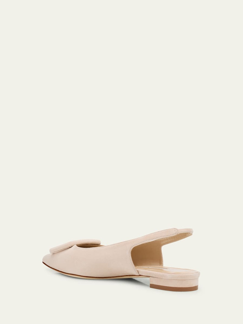 Manolo Blahnik Maylura Suede Slingback Ballerina Flats outlook