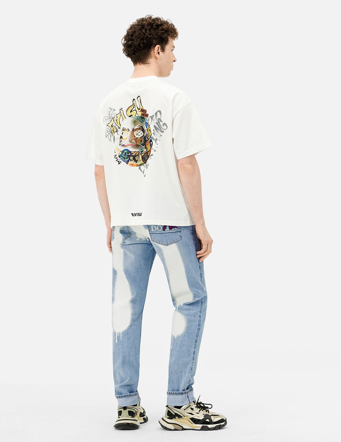 Graffiti-Style Daicock Print Carrot Fit Jeans #2017 - 4