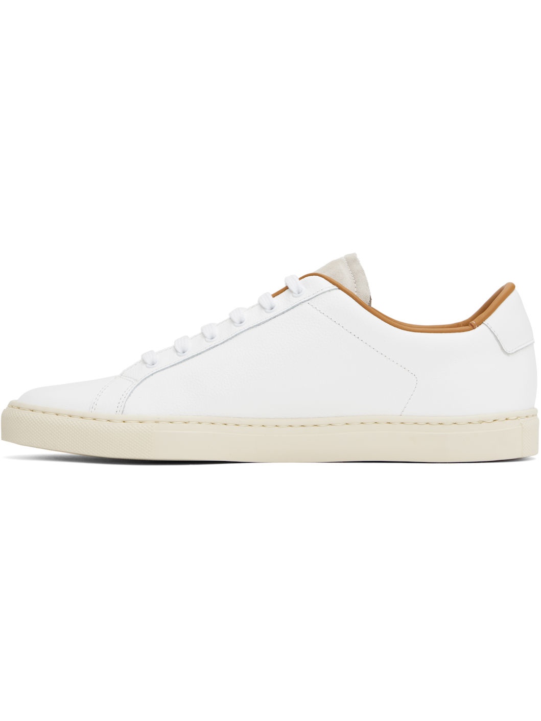White Retro Low Profile Sneakers - 3