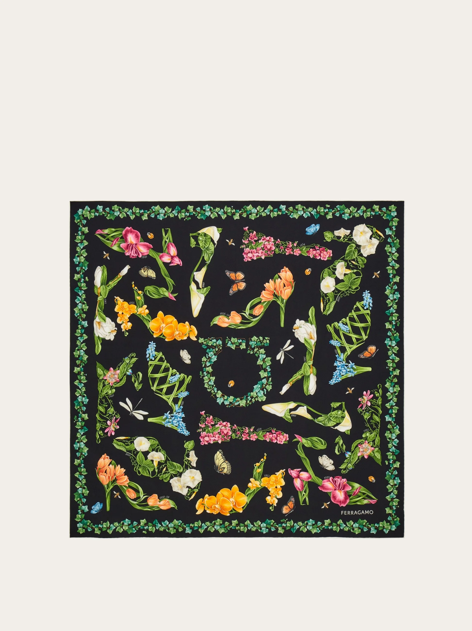 Eden shoes print silk foulard - 1