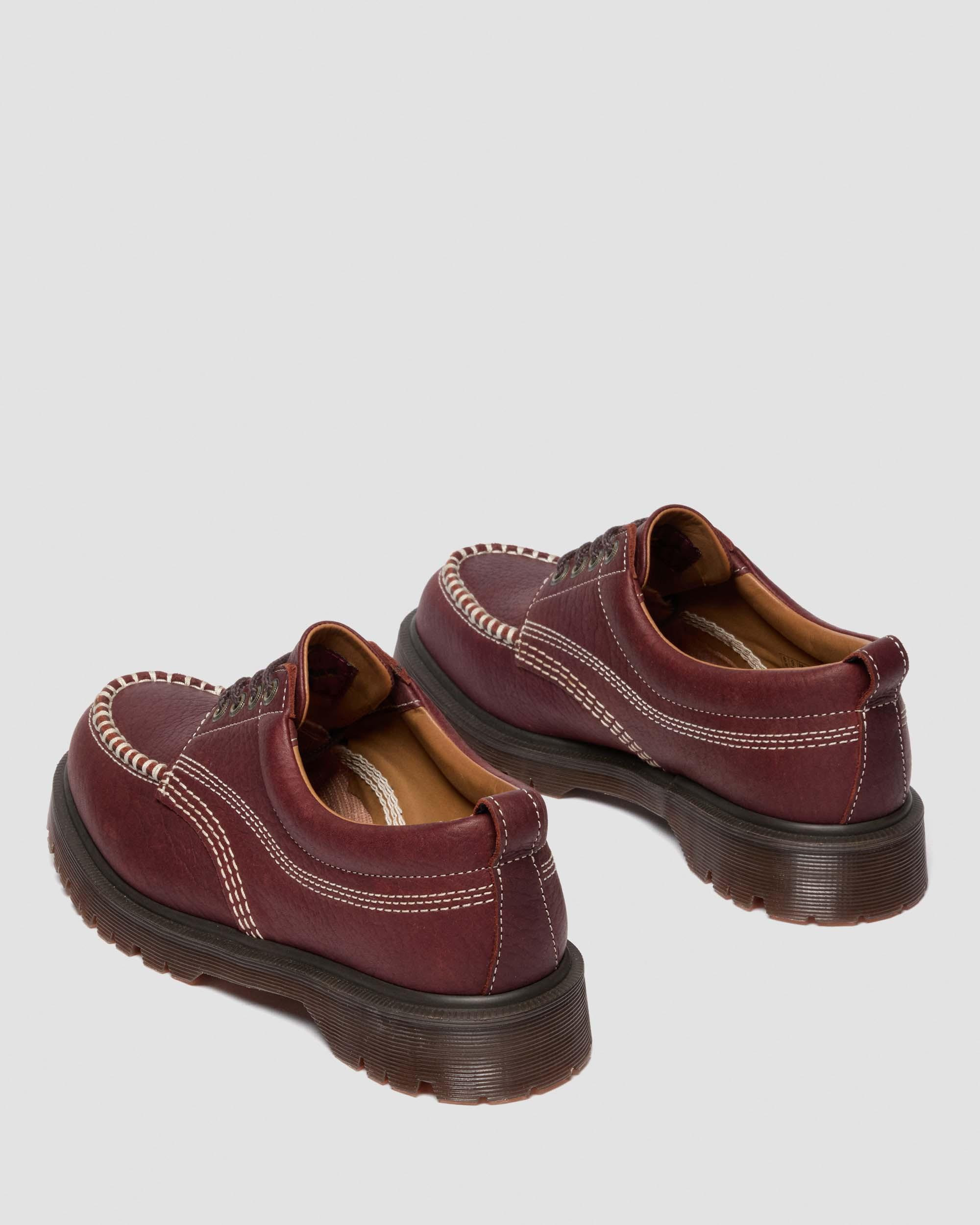 LOWELL WILD GRAIN LEATHER LACE UP MOC TOE SHOES - 9